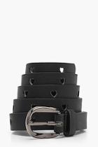 Boohoo Mia Pastel Heart Cut Out Skinny Belt