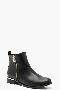Boohoo Zip Trim Chelsea Ankle Boots