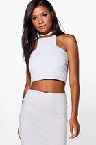 Boohoo Skye Choker Cut Out Top