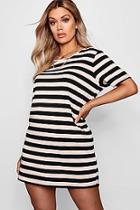 Boohoo Plus Laura Striped T-shirt Dress