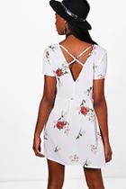 Boohoo Joanna Cross Back Smock Dress