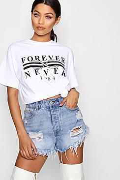 Boohoo Paige Forever Never Slogan Tee