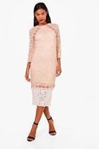Boohoo Boutique Contrast Lace Midi Dress