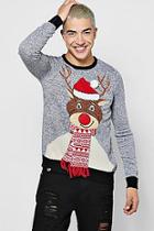 Boohoo Reindeer Santa Hat Christmas Jumper