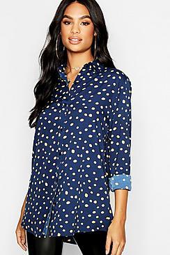 Boohoo Tall Polka Dot Shirt