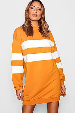 Boohoo Colour Block Stripe Sweat Dress