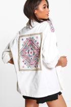Boohoo Boutique Melissa Embroidered Utility Jacket Taupe