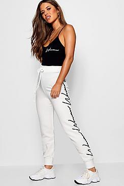 Boohoo Petite Woman Slogan Side Detail Jogger