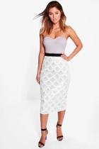 Boohoo Boutique Gigi Bandeau Sequin Midi Dress Grey