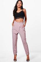 Boohoo Wrap Front Tie Waist Tailored Trousers