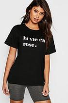 Boohoo La Vie En Rose Slogan T-shirt