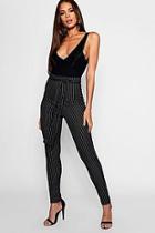 Boohoo Tall Pinstripe Tie Waist Pants