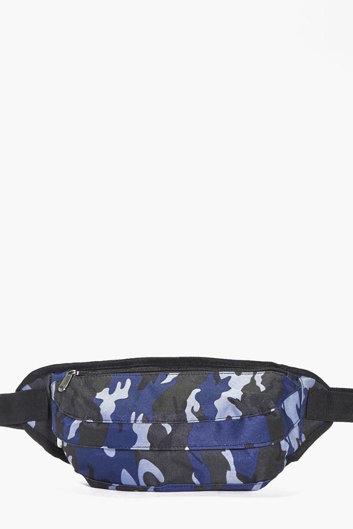 Boohoo Camo Bum Bag Navy