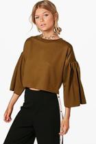 Boohoo Petite Milly Drop Sleeve Loop Back Sweat