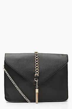 Boohoo Crosshatch Chain & Handle Cross Body