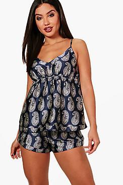 Boohoo Macie Paisley Print Cami & Shorts