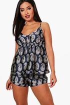 Boohoo Macie Paisley Print Cami & Shorts