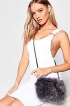Boohoo Faux Fur Cross Body Bag With Pu Strap