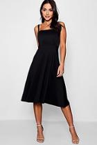Boohoo Boutqiue Mary Tie Shoulder Midi Skater Dress