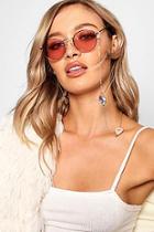 Boohoo Tia Holographic Embellished Sunglasses Chain