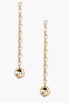 Boohoo Jess Pearl & Metallic Bead Drop Earrings