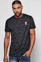 Boohoo Badge Embroidered T Shirt In Space Dye