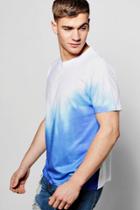 Boohoo Dip Dye Faded Sublimation T Shirt Blue