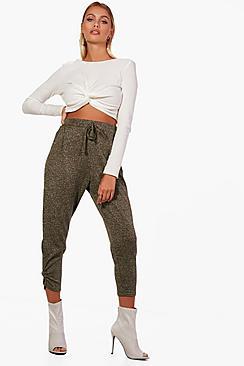 Boohoo Anya Metallic Knitted Basic Jogger