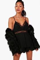 Boohoo Pleated Lace Plunge Cami