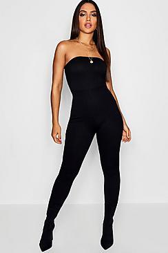 Boohoo Bandeau Ribbed Unitard