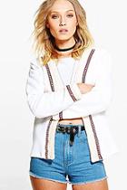 Boohoo Grace Embroidered Trim Trophy Jacket