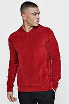 Boohoo Velvet Biker Hoodie