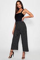 Boohoo Tall Belted Polka Dot Culotte