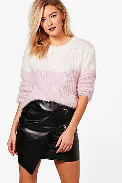 Boohoo Mia Contrast Hairy Jumper