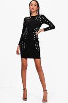 Boohoo Boutique Rebecca Eyelet Bandage Dress