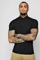 Boohoo Short Sleeve Jersey Polo With Chest Embroidery