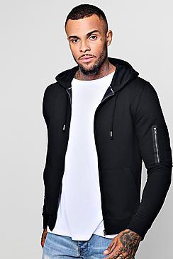 Boohoo Ma1 Pocket Zip Through Hoodie