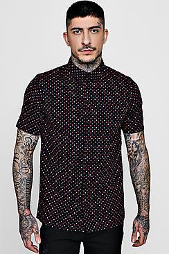 Boohoo Multi Polka Dot Short Sleeve Shirt
