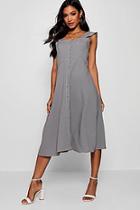 Boohoo Thania Button Through Check Midi Dress