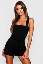 Boohoo Button Belted Playsuit