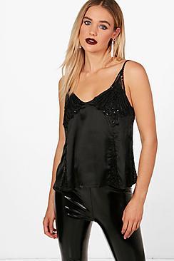 Boohoo Brogan Bead Sequin Embellished Cami