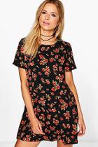 Boohoo Tammi Floral Short Sleeved Shift Dress