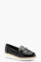 Boohoo Niamh Chain And Trim Cleated Loafers
