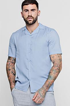 Boohoo Short Sleeve Viscose Revere Collar Shirt