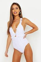 Boohoo Petite Honeymoon Dreamer Crochet Swimsuit