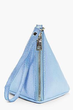 Boohoo Tia Shimmer Pyramid Handstrap Clutch Bag