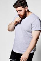 Boohoo Big And Tall T-shirt With Rolled Sleeves