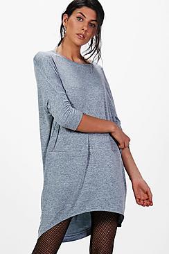 Boohoo Melissa Slouchy Oversized Marl Knit Top