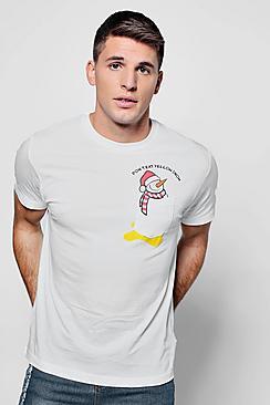 Boohoo Christmas Snowman Pocket T-shirt