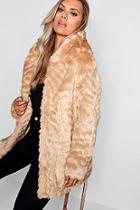 Boohoo Plus Faux Fur Hooded Longline Coat